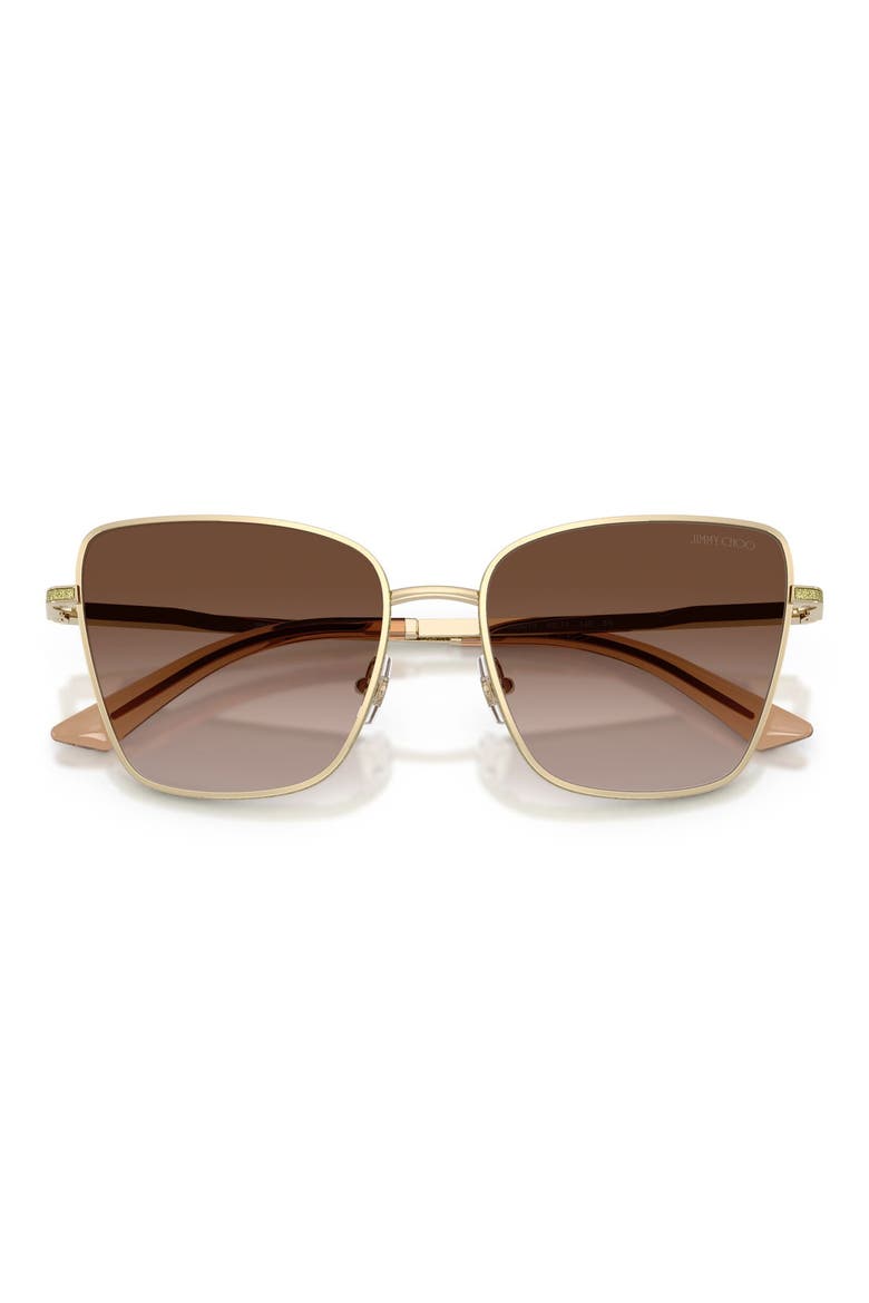 55mm Gradient Square Sunglasses, Alternate, color, PALE GOLD / GRADIENT BROWN