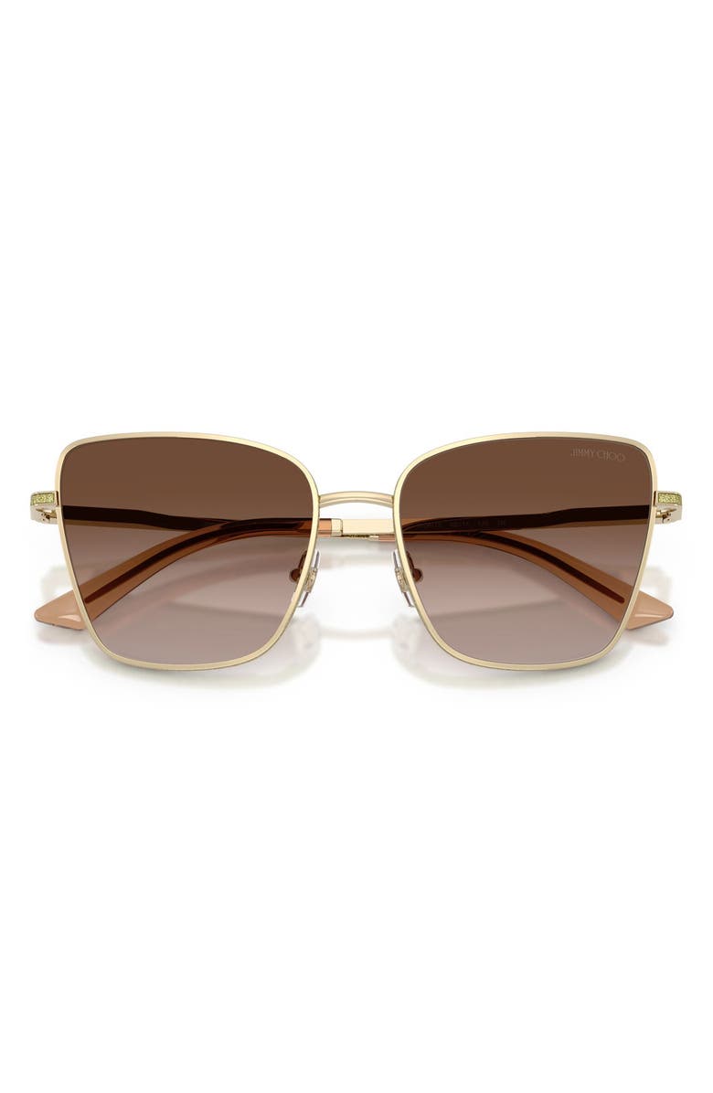 Jimmy Choo 55mm Gradient Square Sunglasses, Alternate, color, Pale Gold / Gradient Brown