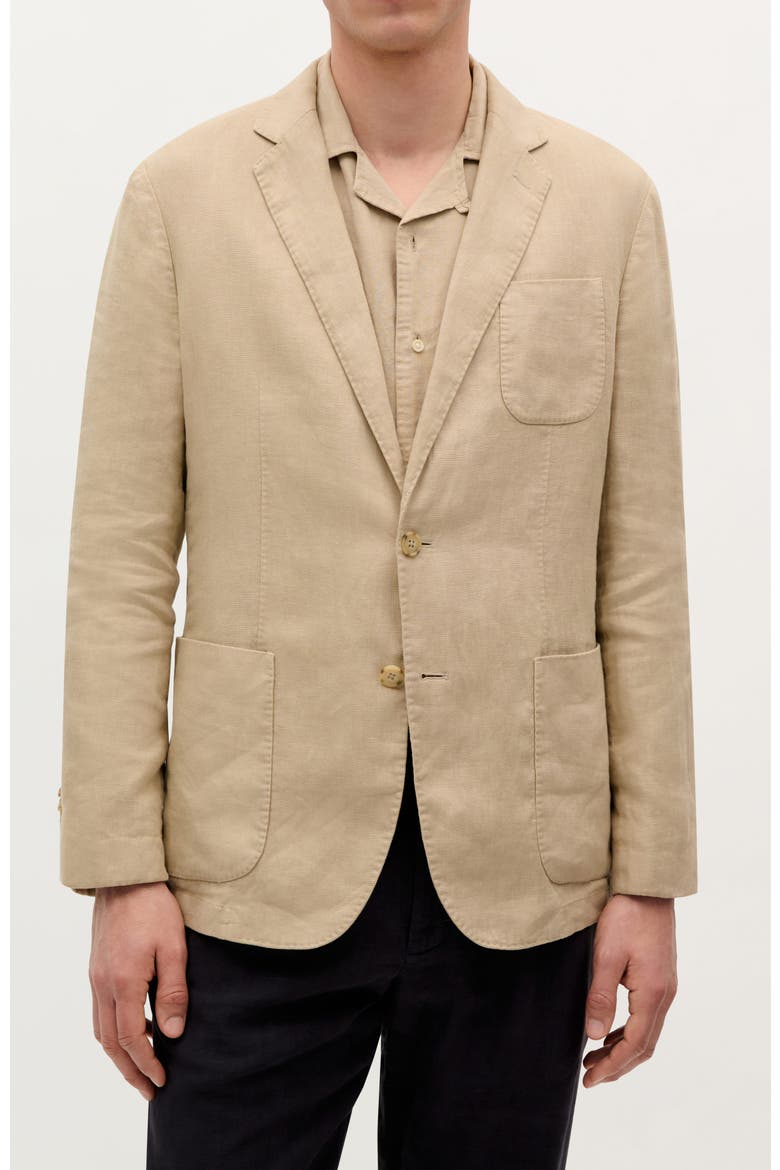 Florence Linen Blazer, Main, color, Taupe