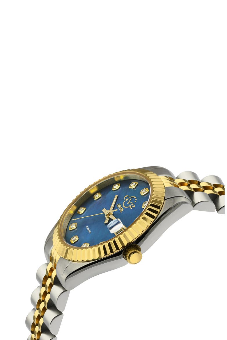 Naples Two-Tone Diamond Quartz Bracelet Watch, 34mm, Alternate, color, TWO TONED SS IPYG