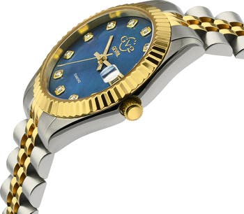 Naples Two-Tone Diamond Quartz Bracelet Watch, 34mm