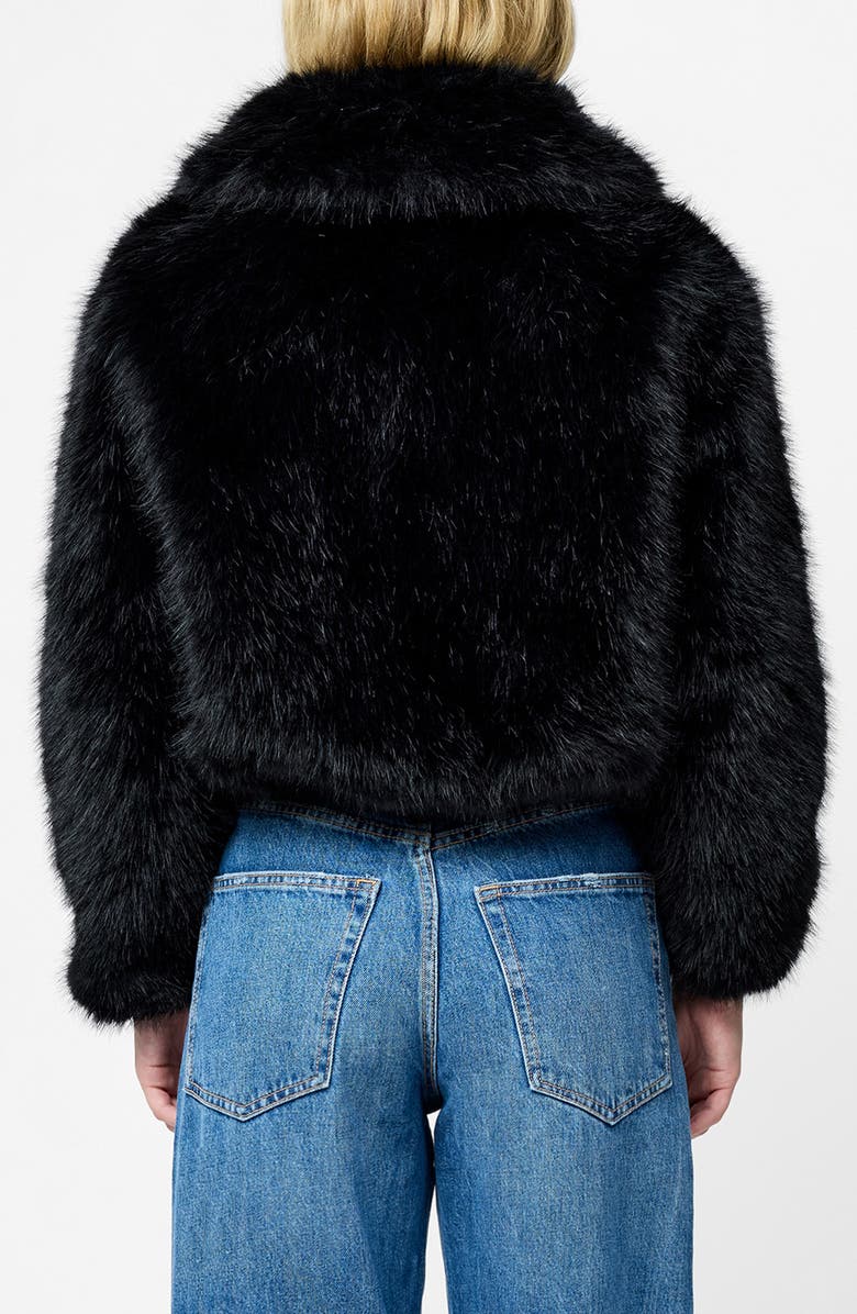 French Connection Rena Faux Fur Crop Jacket, Alternate, color, Black