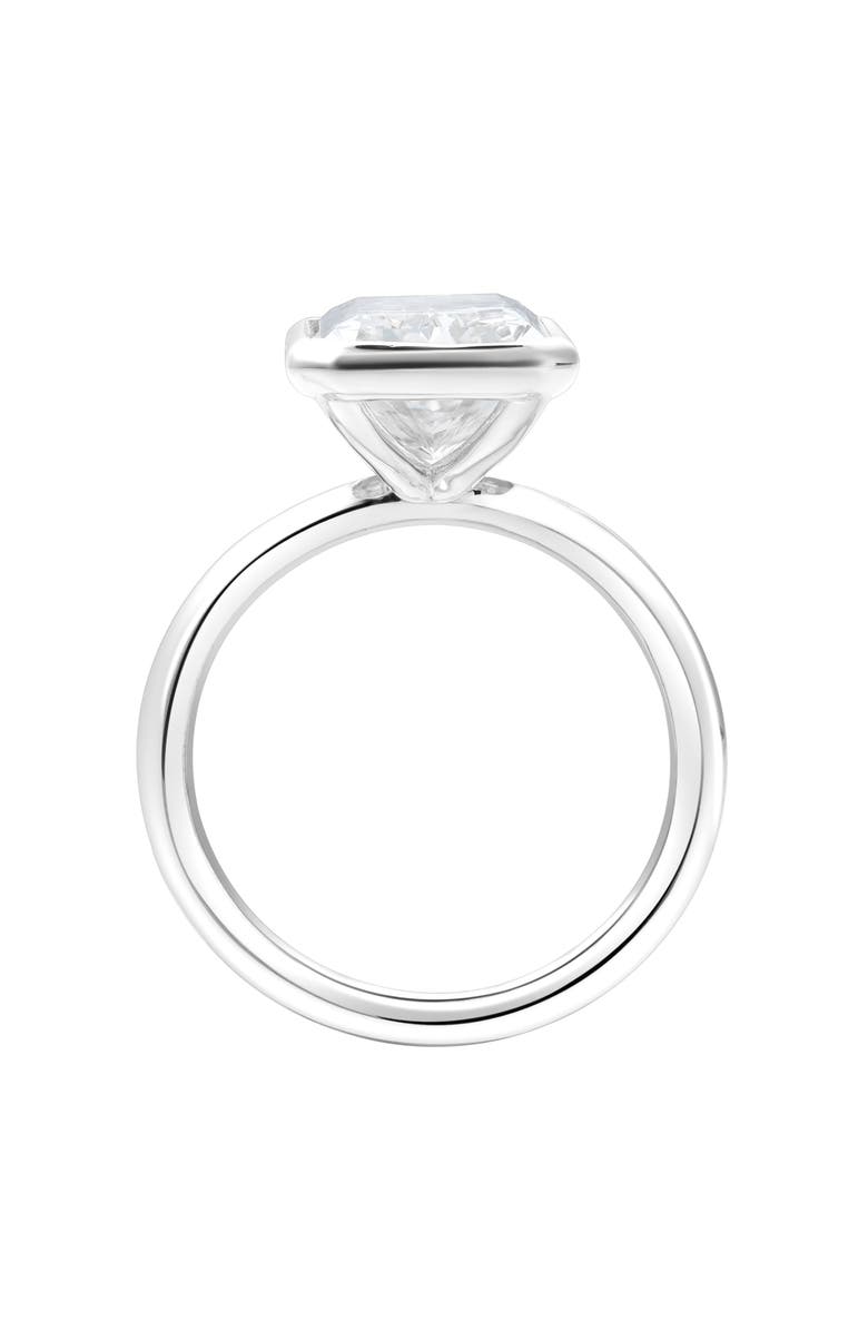 LuvMyJewelry Raha 14K Gold Radiant Bezel Lab Grown Diamond Solitaire Engagement Ring - 4 cts, Alternate, color, 14K White Gold