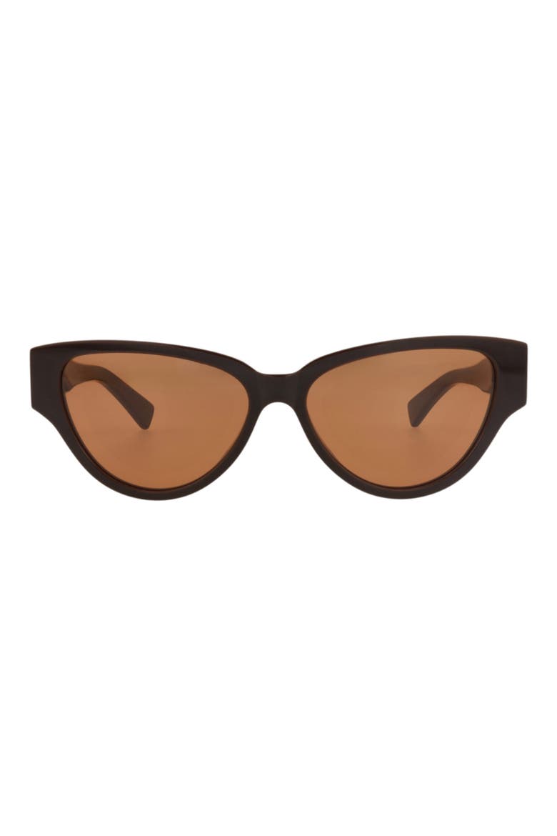 56mm Polarized Cat Eye Sunglasses, Main, color, BROWN BROWN ORANGE