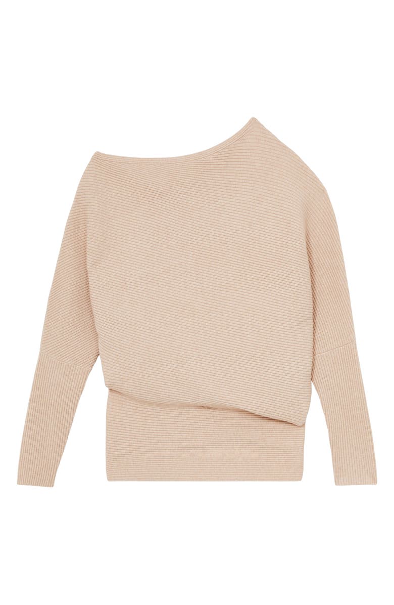 Reiss Lorna One-Shoulder Wool Blend Sweater, Alternate, color, Oatmeal Neutral