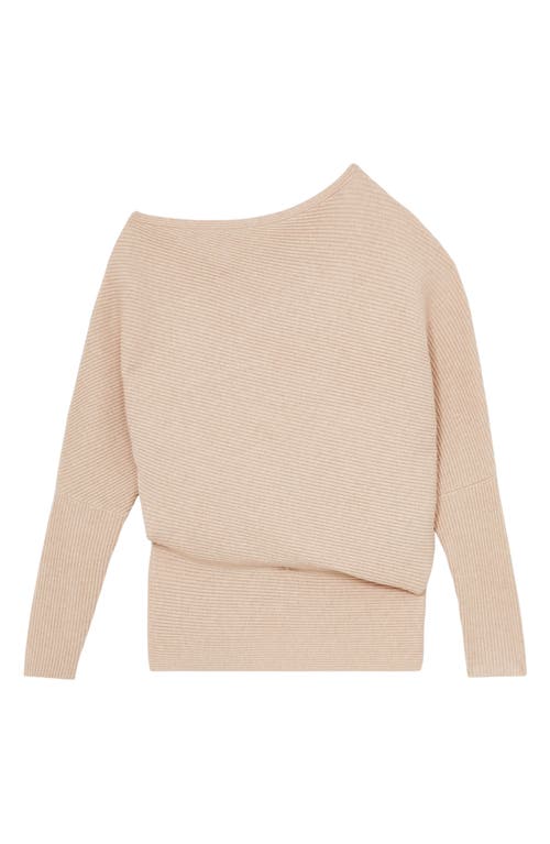 Reiss Lorna One-shoulder Wool Blend Sweater In Neutral