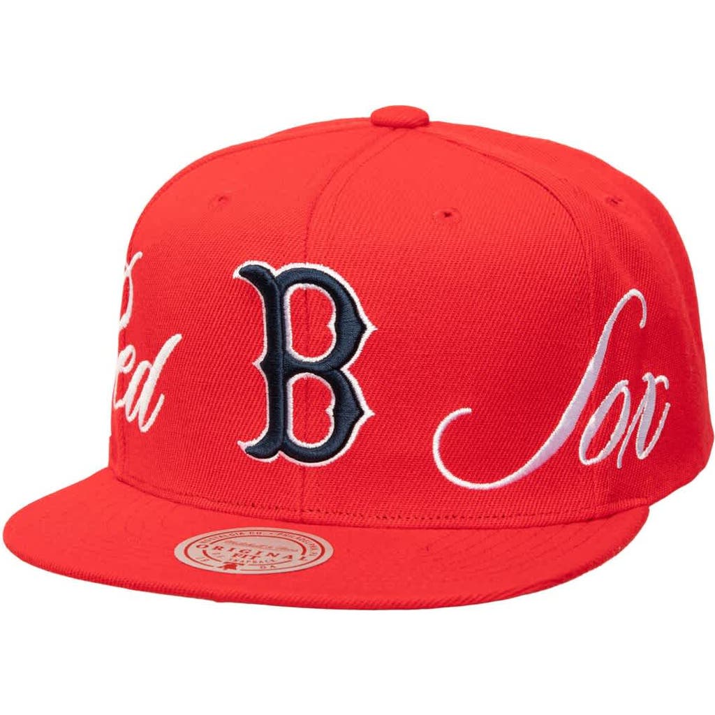 Mitchell & Ness Red Boston Red Sox Just Don X Mlb Lux Script Snapback Hat