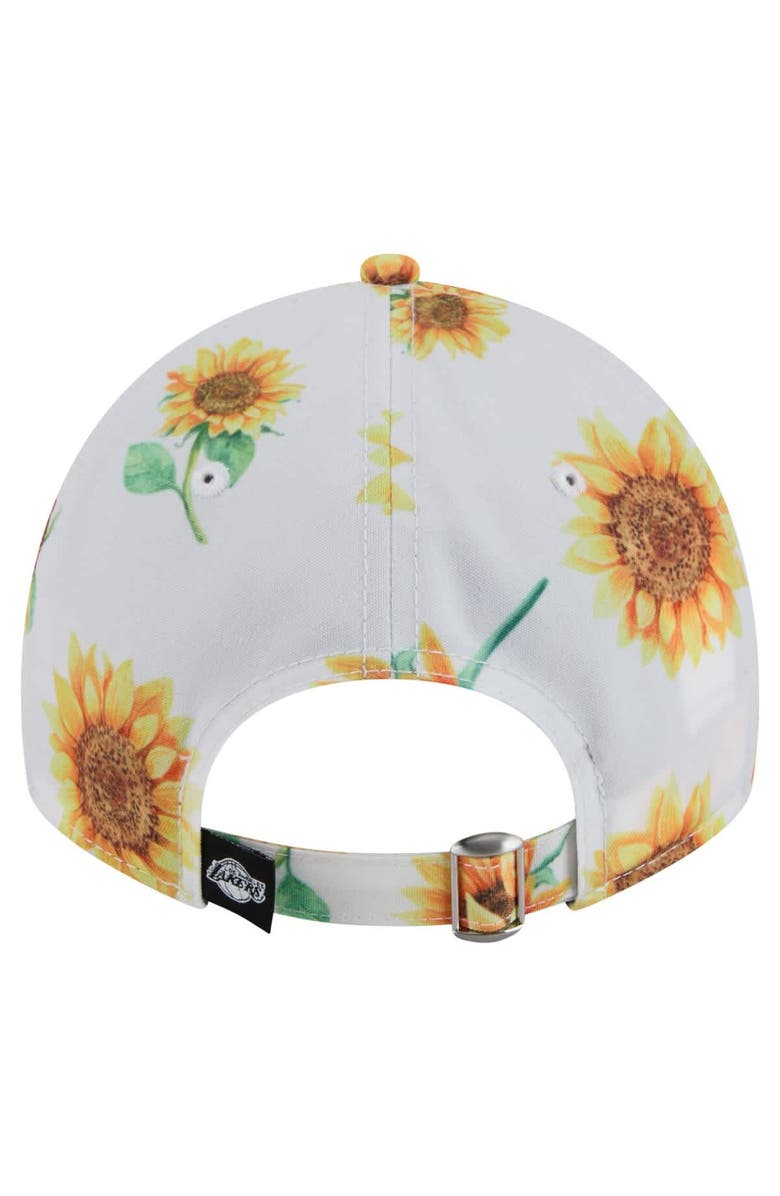New Era Women's New Era White Los Angeles Lakers Adventure Flower 9TWENTY Adjustable Hat, Alternate, color, White
