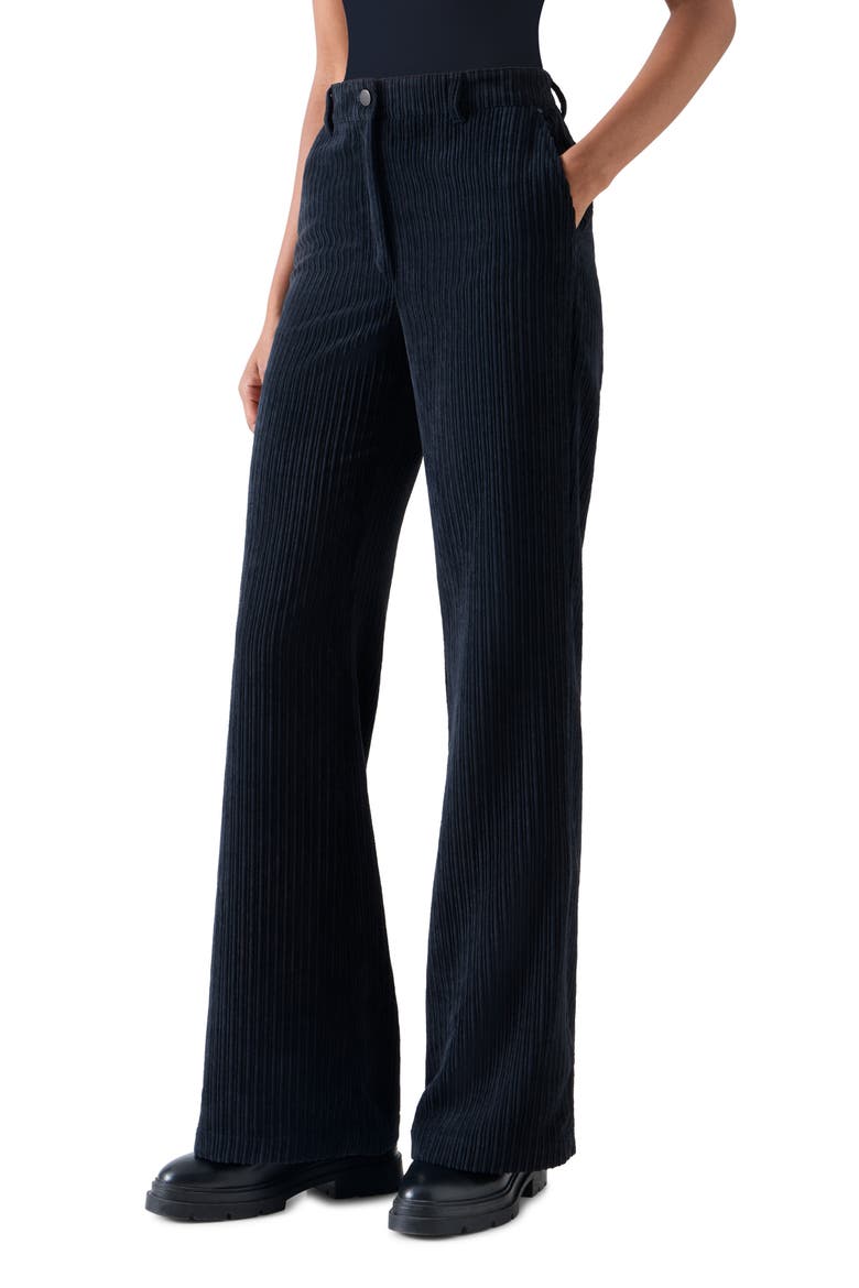 Celia Techno Corduroy Bootcut Pants, Alternate, color, NAVY