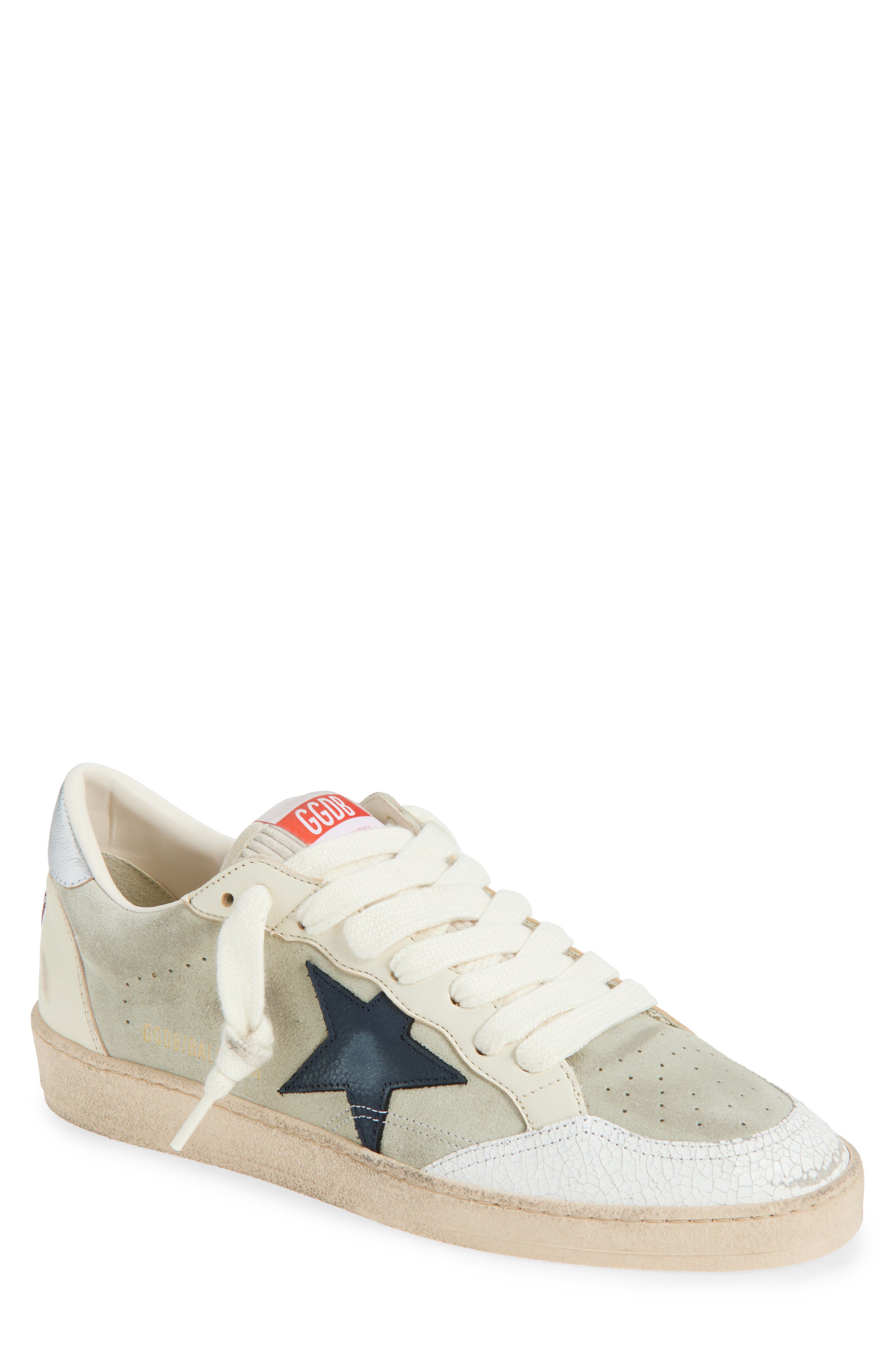Golden Goose Ball Star Low Top Sneaker, Main, color, Grey/White/Beige/Navy