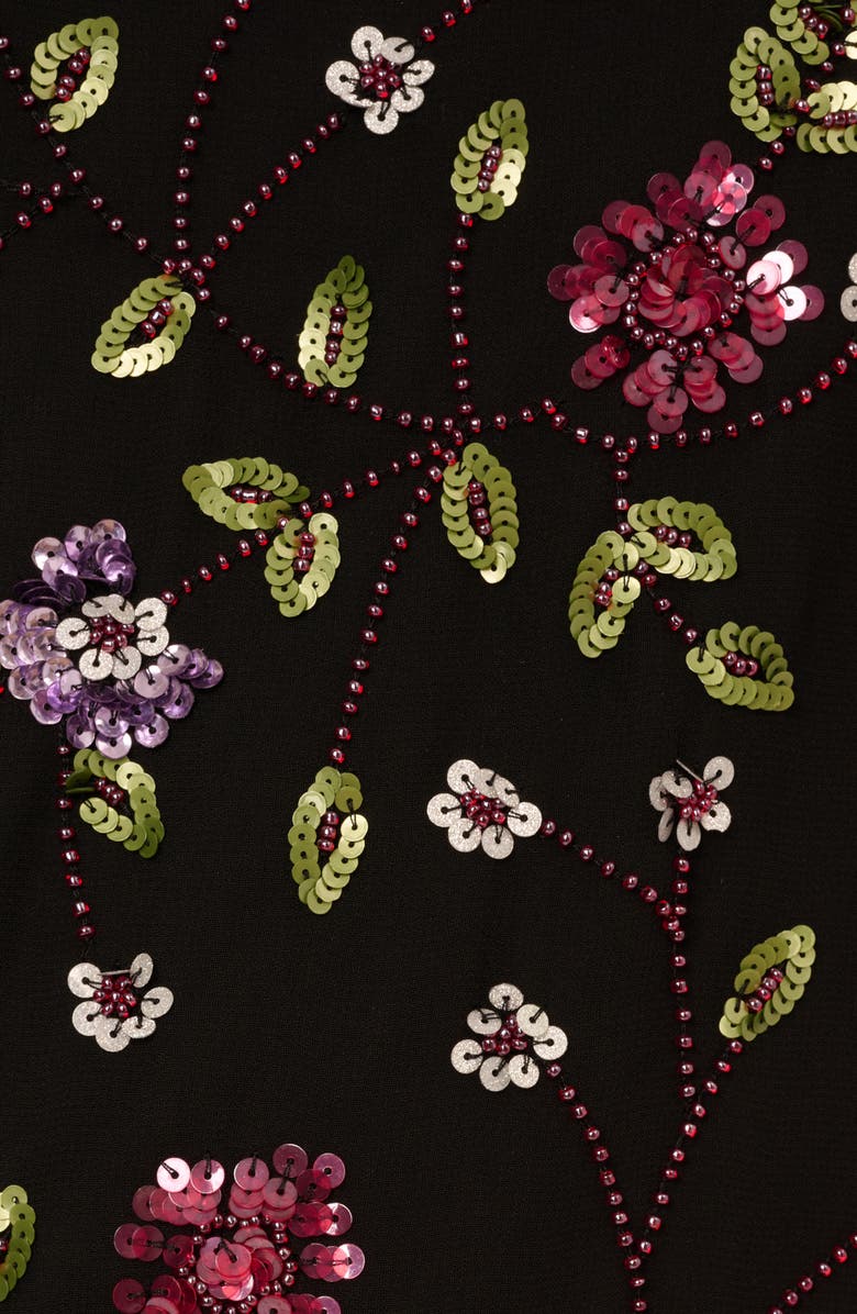 Adrianna Papell Beaded Sleeveless Shift Dress, Alternate, color, Black Multi