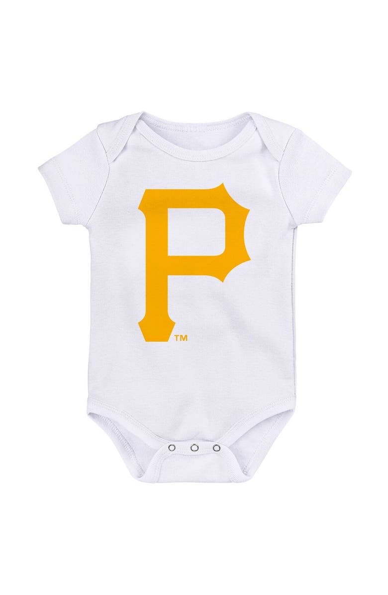 Outerstuff Newborn & Infant Gold/Black/White Pittsburgh Pirates Minor League Player Three-Pack Bodysuit Set, Alternate, color, Gold