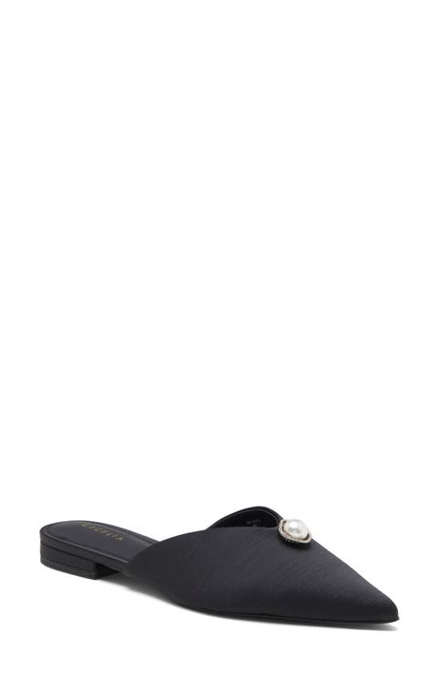 Beatrice Faux Pearl & Crystal Embellished Mule