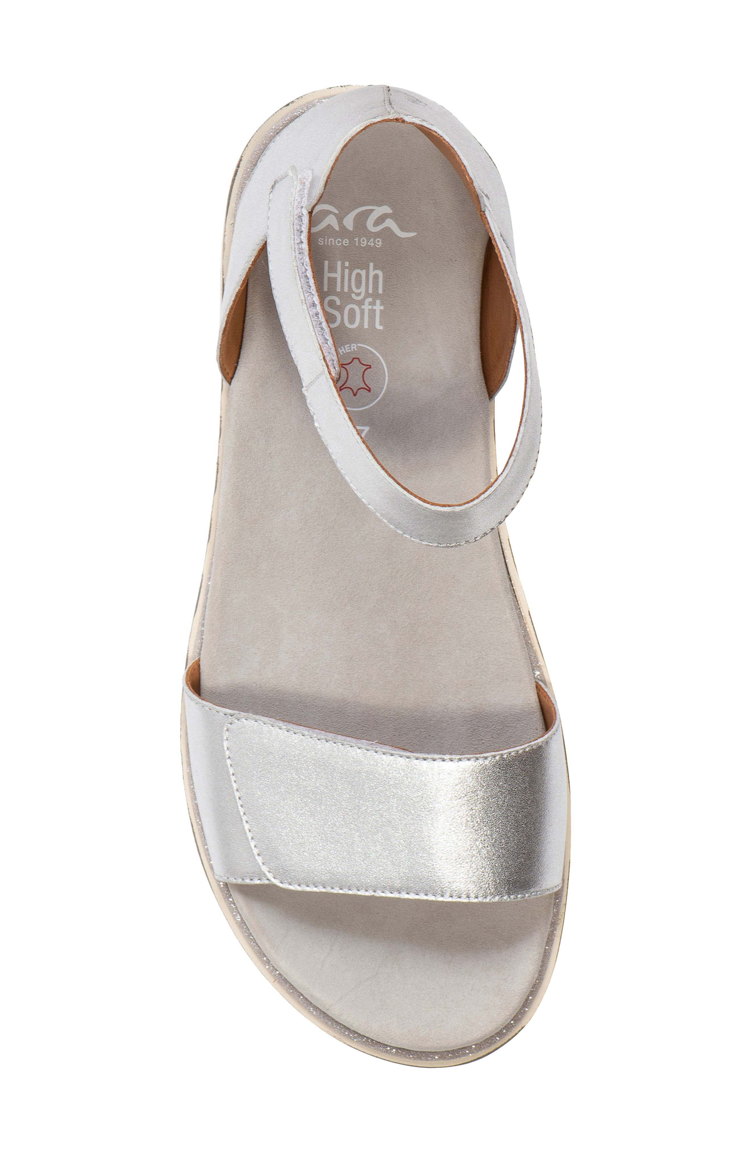 ara Kasandra Sandal, Alternate, color, Silver Metallic Calf