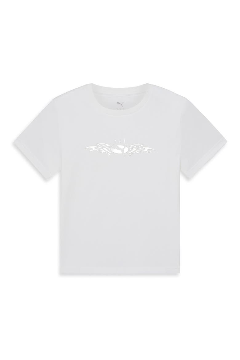Street Metallic Graphic Extra Slim Baby Tee, Alternate, color, PUMA WHITE