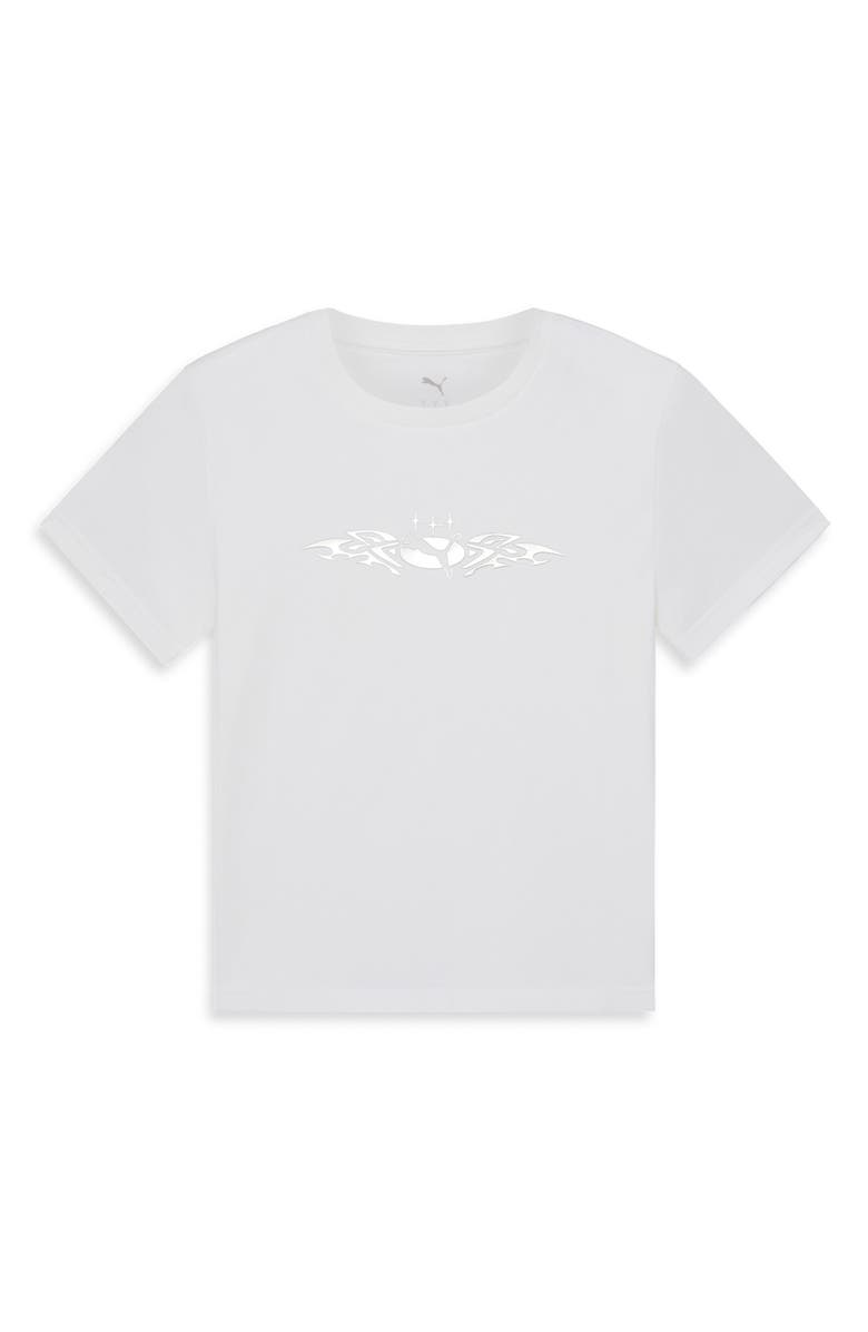 PUMA Street Metallic Graphic Extra Slim Baby Tee, Alternate, color, Puma White