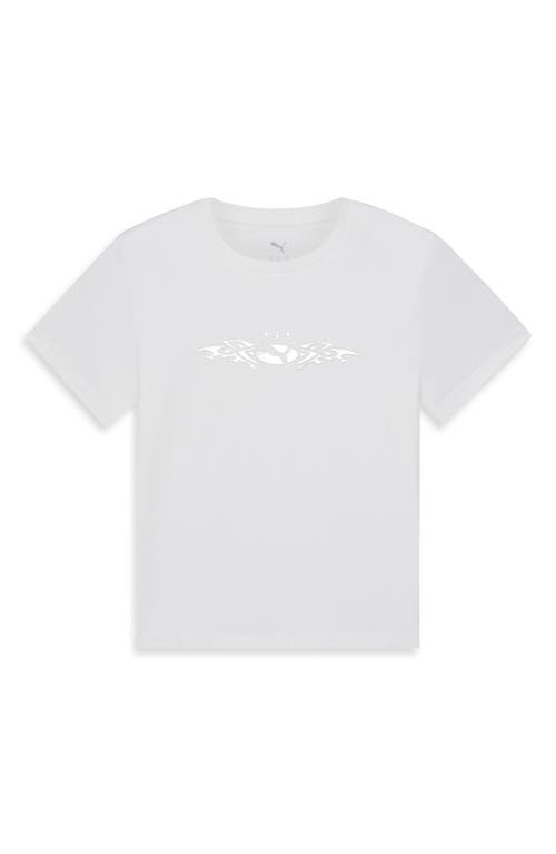Puma Street Metallic Graphic Extra Slim Baby Tee In White