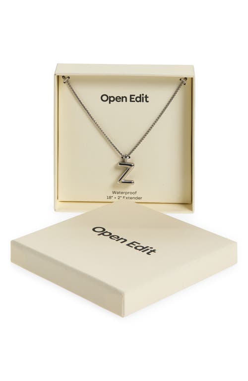 Open Edit Waterproof Bubble Initial Pendant Necklace