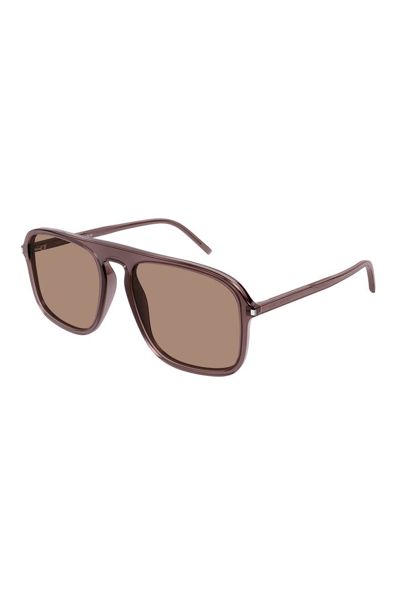 58mm Square Sunglasses, Alternate, color, BROWN