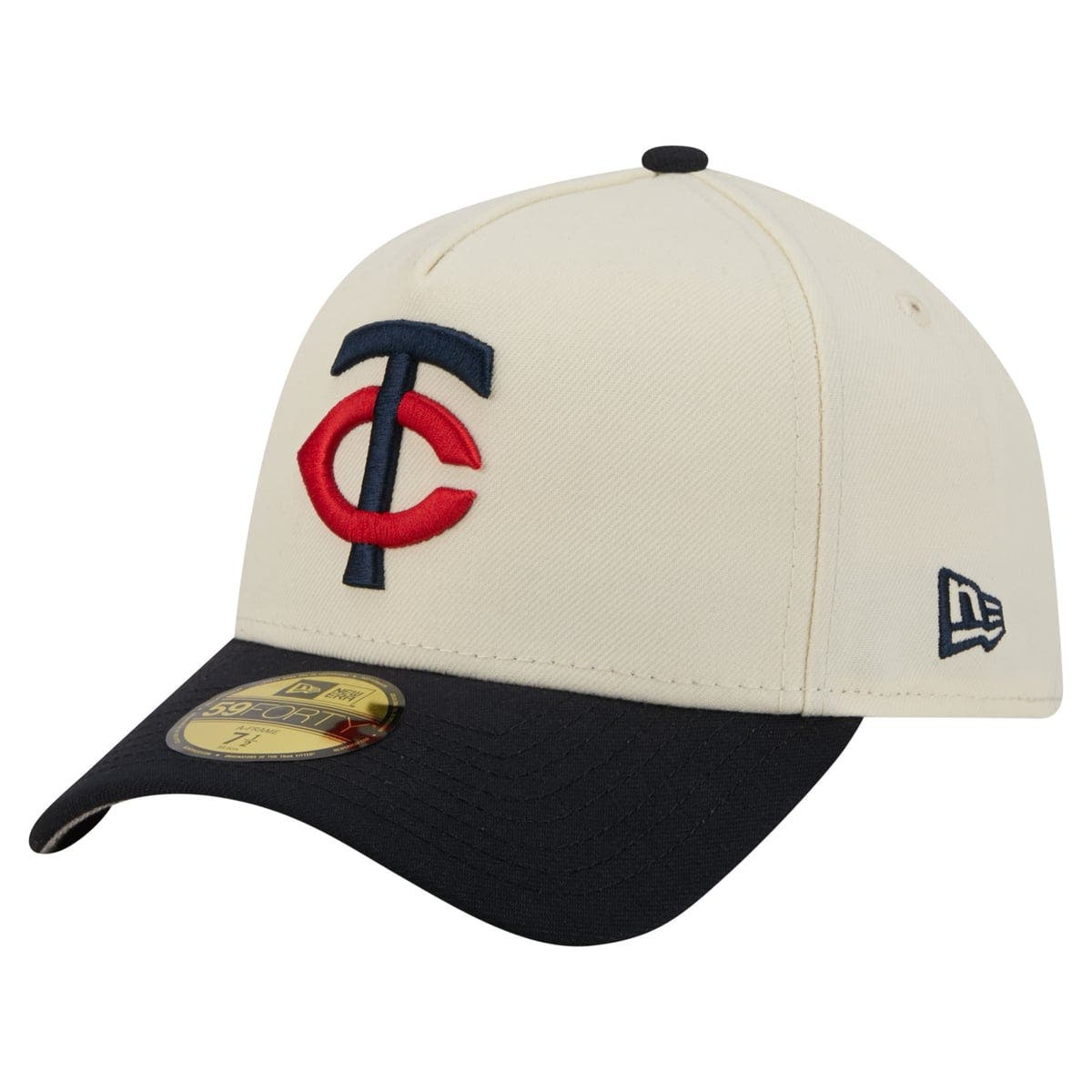 New Era Men's New Era Cream Minnesota Twins Chrome A-Frame 59FORTY ...