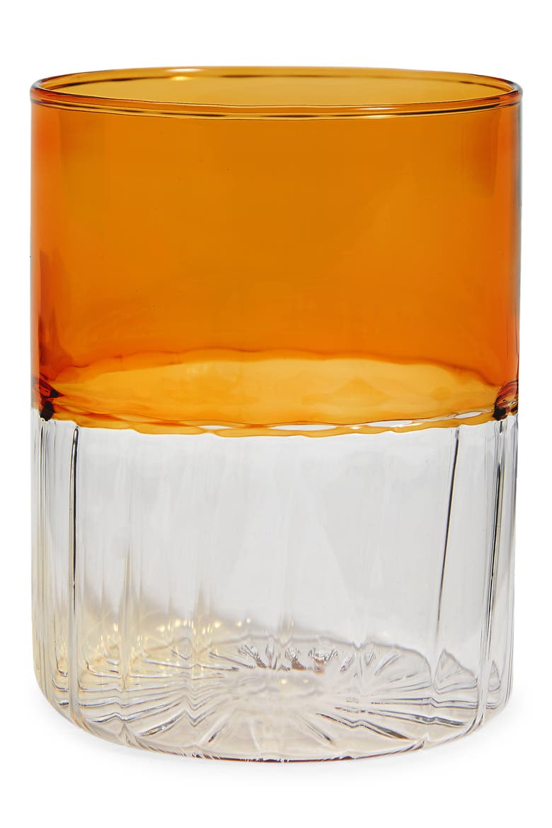 Collier Set of 4 Ribbed Tumblers, Main, color, CLEAR/AMBER