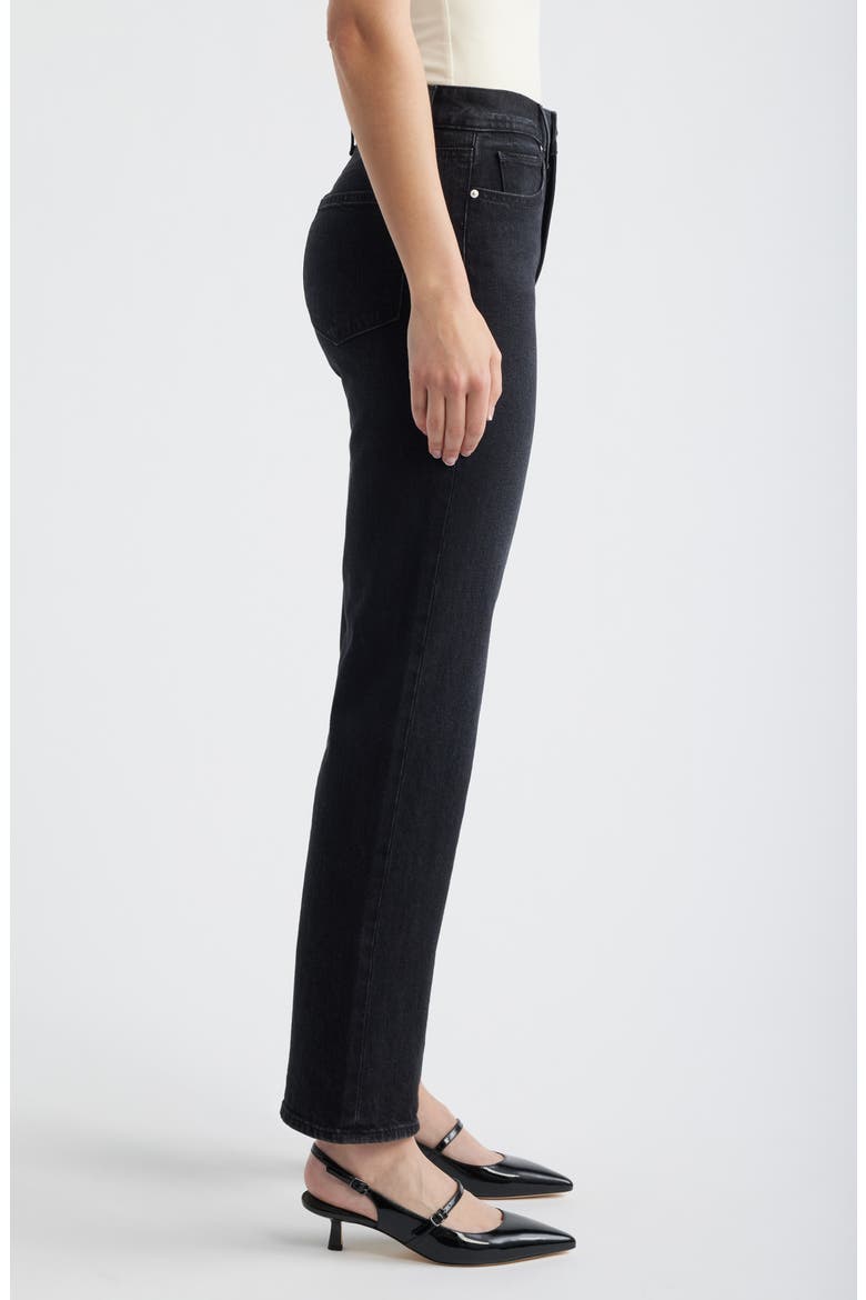 Stevie High Waist Straight Leg Jeans, Alternate, color, DARK ABYSS