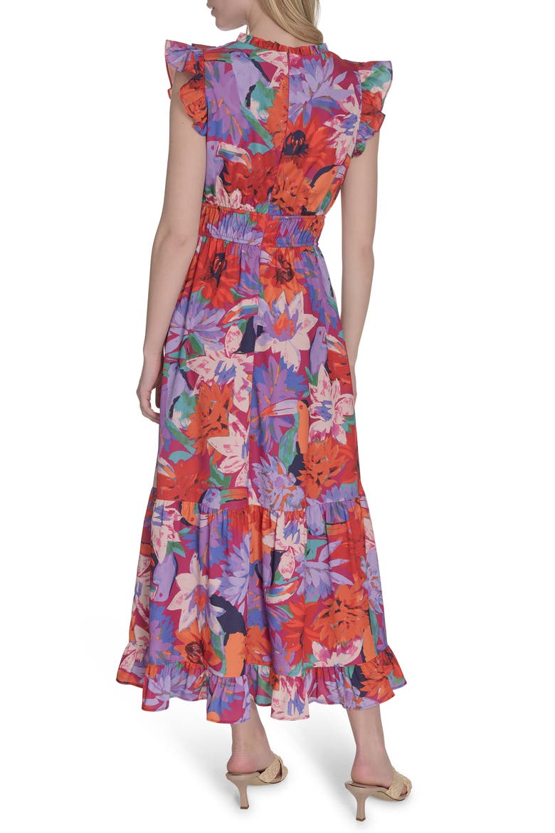 Floral Print Ruffle Dress, Alternate, color, PURPLE MULTI
