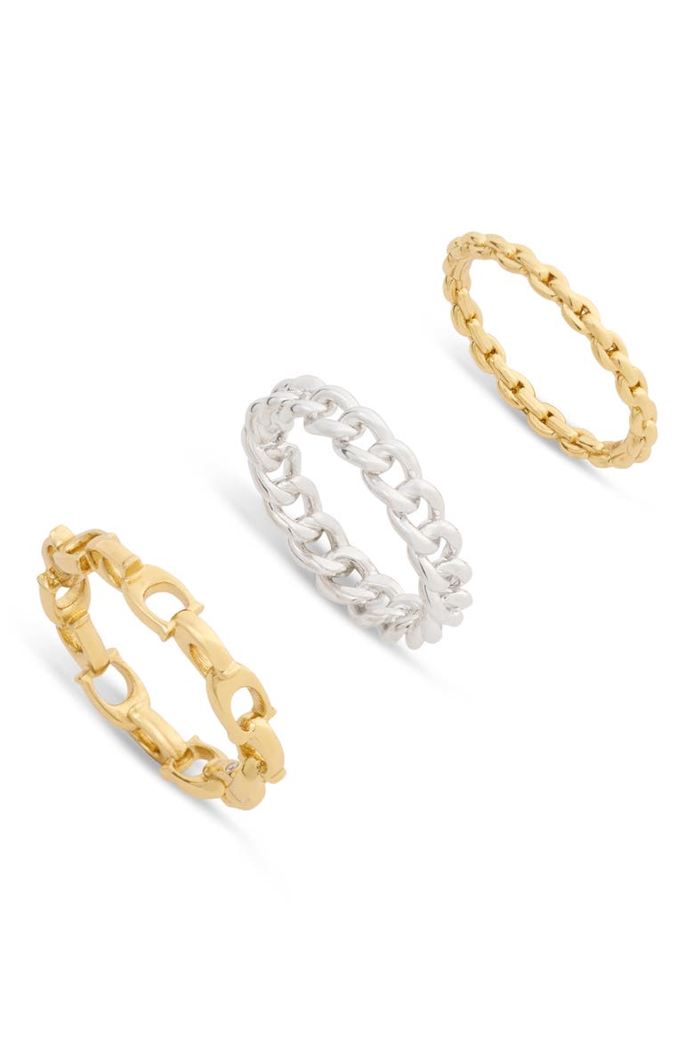 Set of 3 Stack Rings, Main, color, TWO TONE