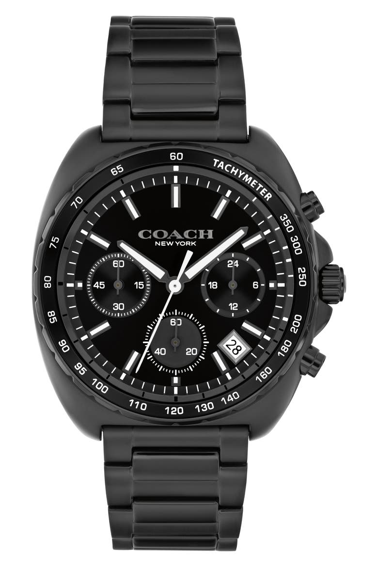 Charter Chronograph Bracelet Watch, 39mm, Main, color, BLACK IP