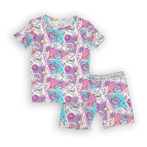 Comic Purple Kids 2-Piece Short Sleeve & Shorts Pajama Set (Baby)