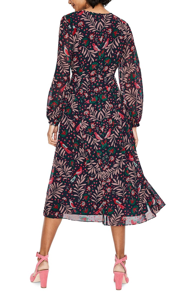 white midi formal dress with sleeves White Satin Cream Wrap Dress Midi Flutter Sleeves M