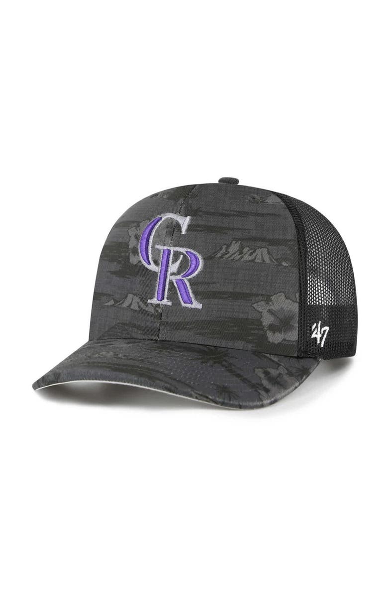 '47 Men's '47 Black Colorado Rockies Fiji Trucker Adjustable Hat, Main, color, Black
