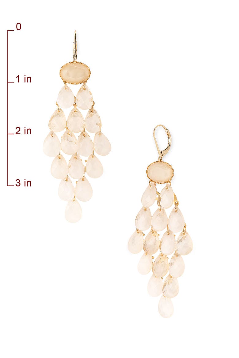 Triangle Stone Earrings, Alternate, color, CREAM