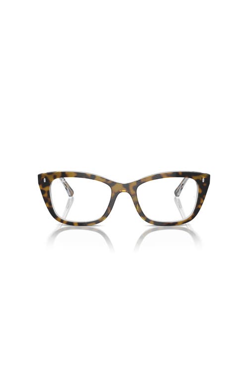 Ray Ban Ray-ban 52mm Rectangle Optical Glasses In Brown