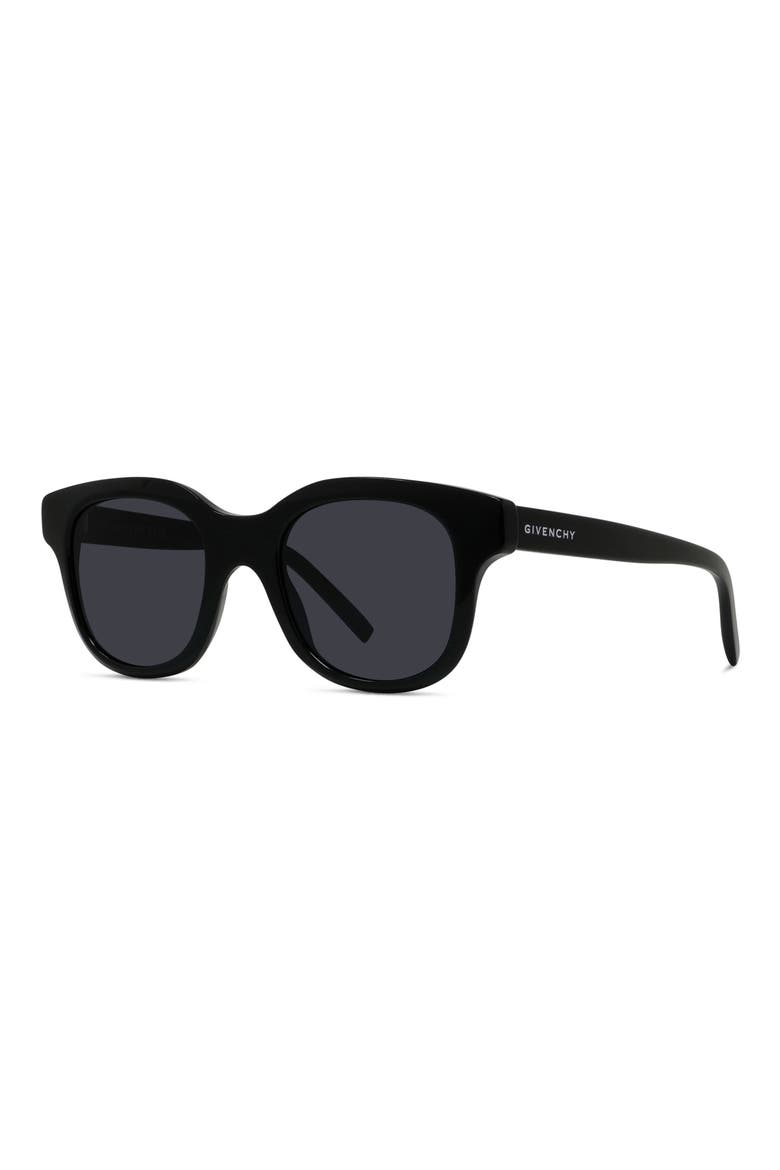 49mm City Geometric Sunglasses, Alternate, color, SHINY BLACK / SMOKE