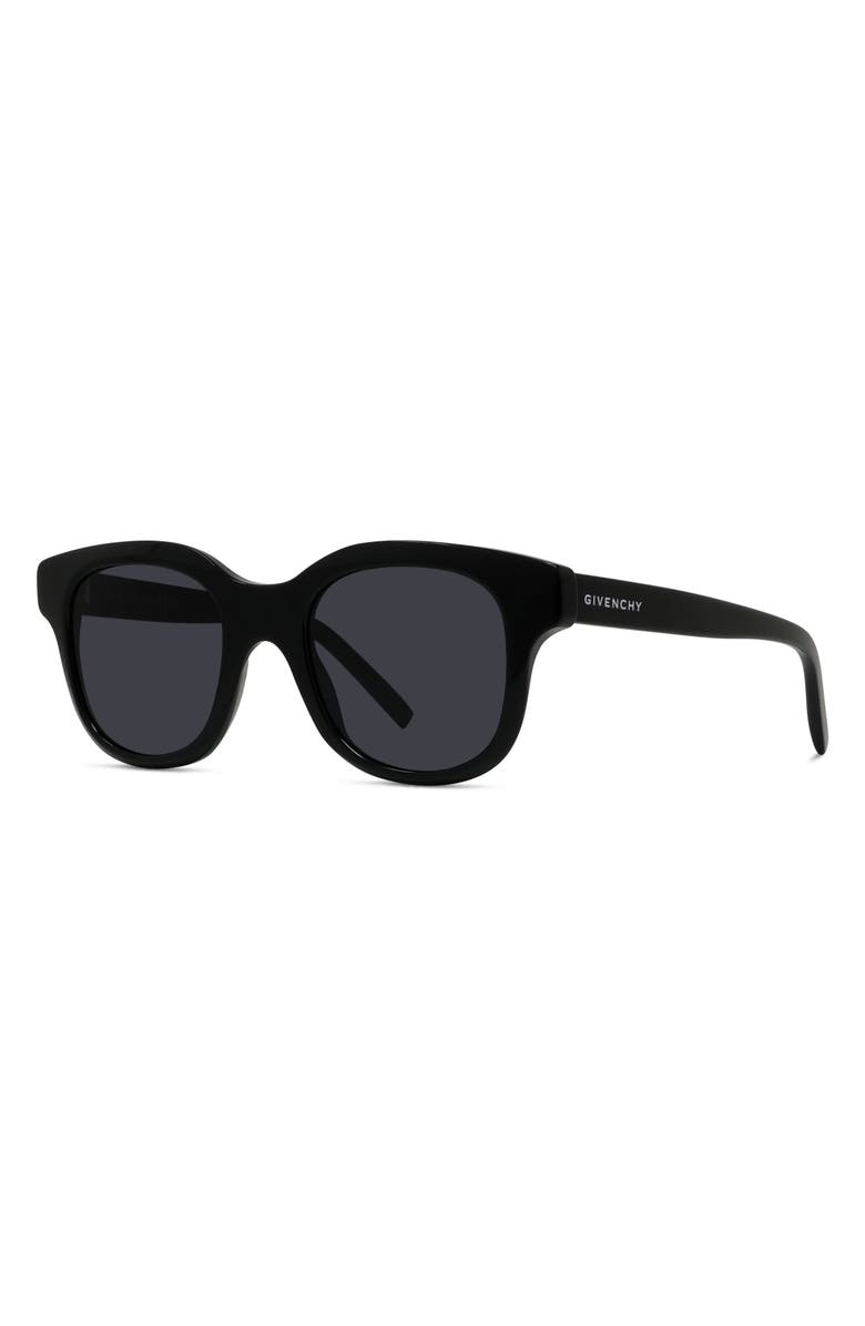 Givenchy 49mm City Geometric Sunglasses, Alternate, color, Shiny Black / Smoke