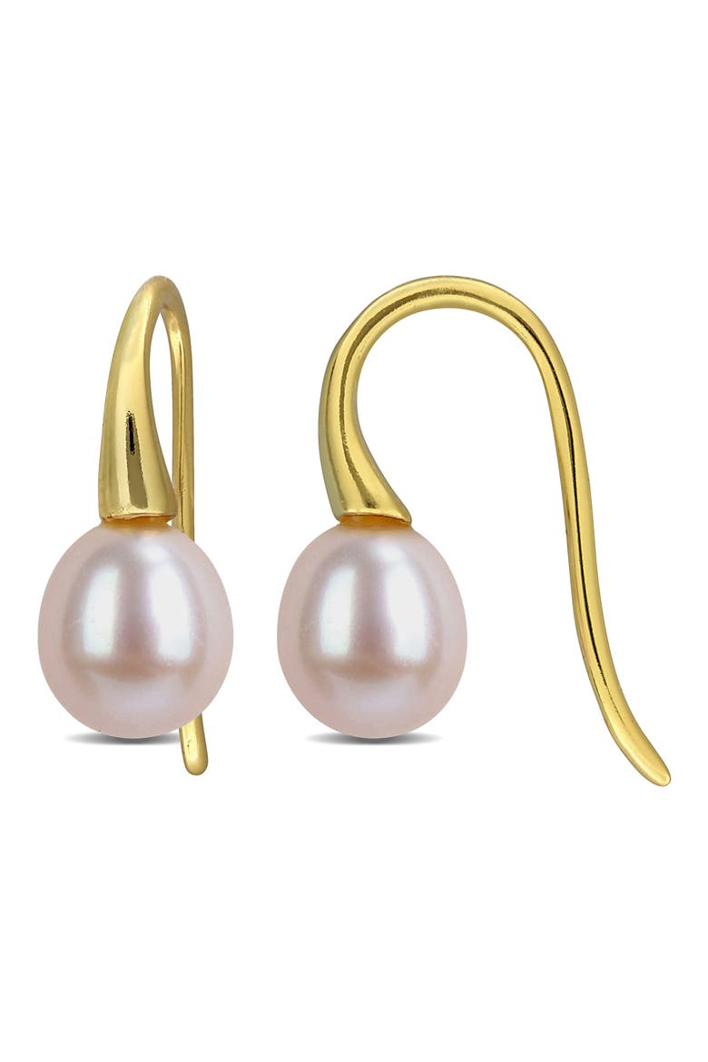 Cultured Freshwater Pearl Drop Earrings, Main, color, PINK