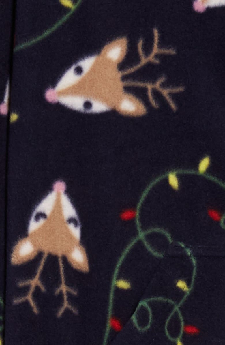 Nordstrom Kids' Microfleece Hooded One-Piece Pajamas, Alternate, color, 