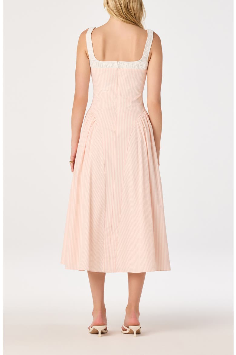 Hazel Ticking Stripe Midi Dress, Alternate, color, PINK STRIPE