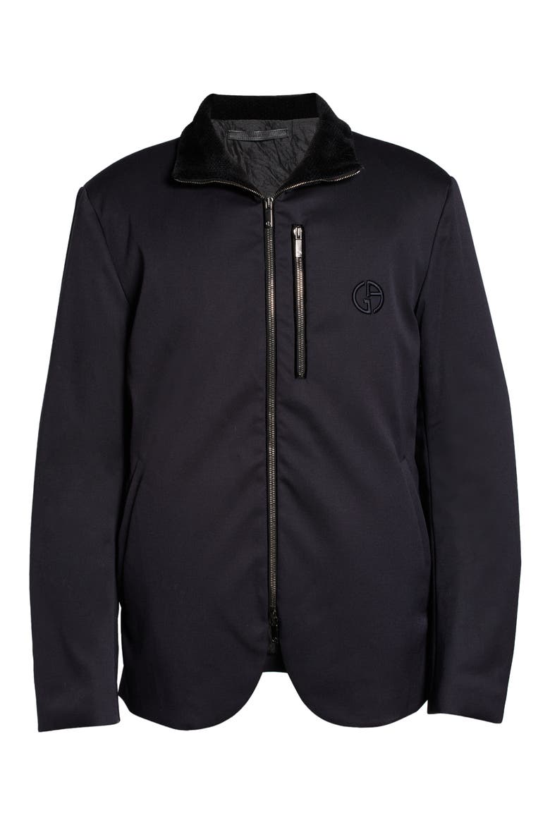 Men's Logo Zip-Up Jacket, Main, color, SOLID BLUE NAVY