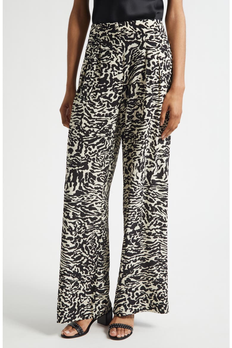 Aviva Wide Leg Silk Pants, Main, color, SPOTTED JASPER