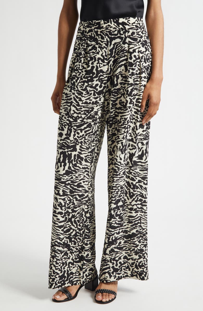 Ulla Johnson Aviva Wide Leg Silk Pants, Main, color, Spotted Jasper