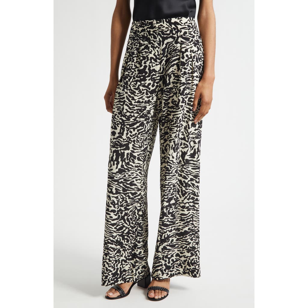 Ulla Johnson Aviva Wide Leg Silk Pants In Black