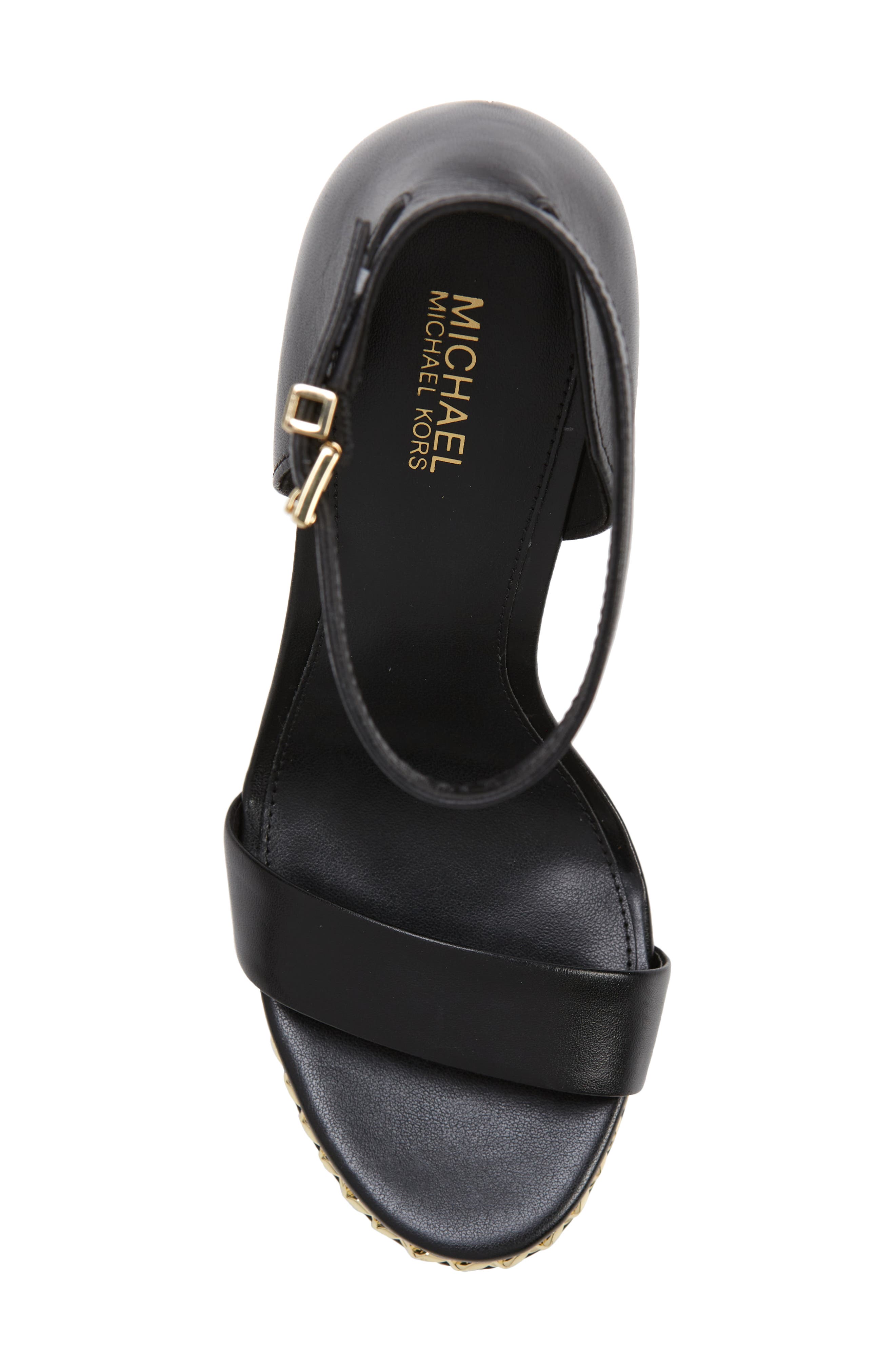MICHAEL Michael Kors Jordyn Ankle Strap Chain Platform Sandal, Alternate, color, Black