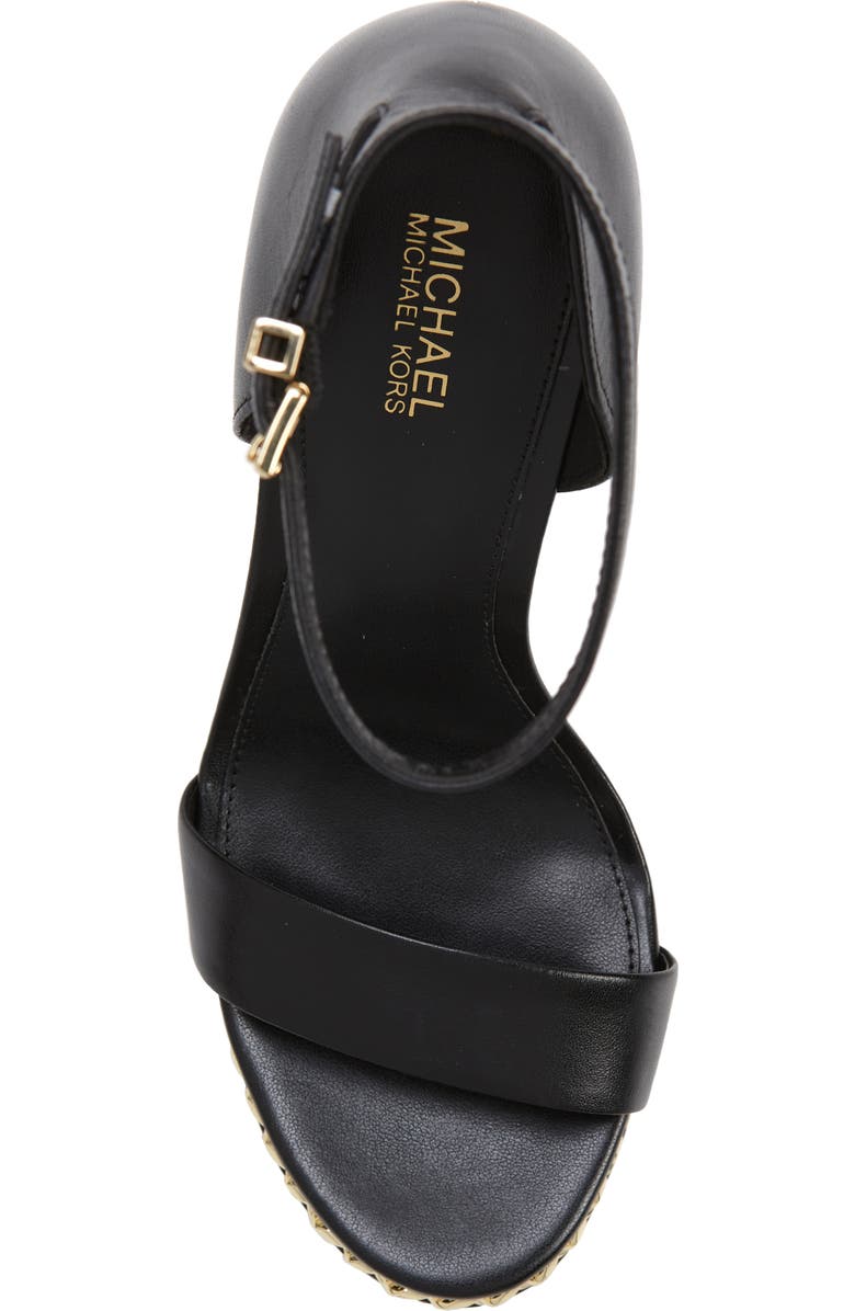 MICHAEL Michael Kors Jordyn Ankle Strap Chain Platform Sandal, Alternate, color, Black