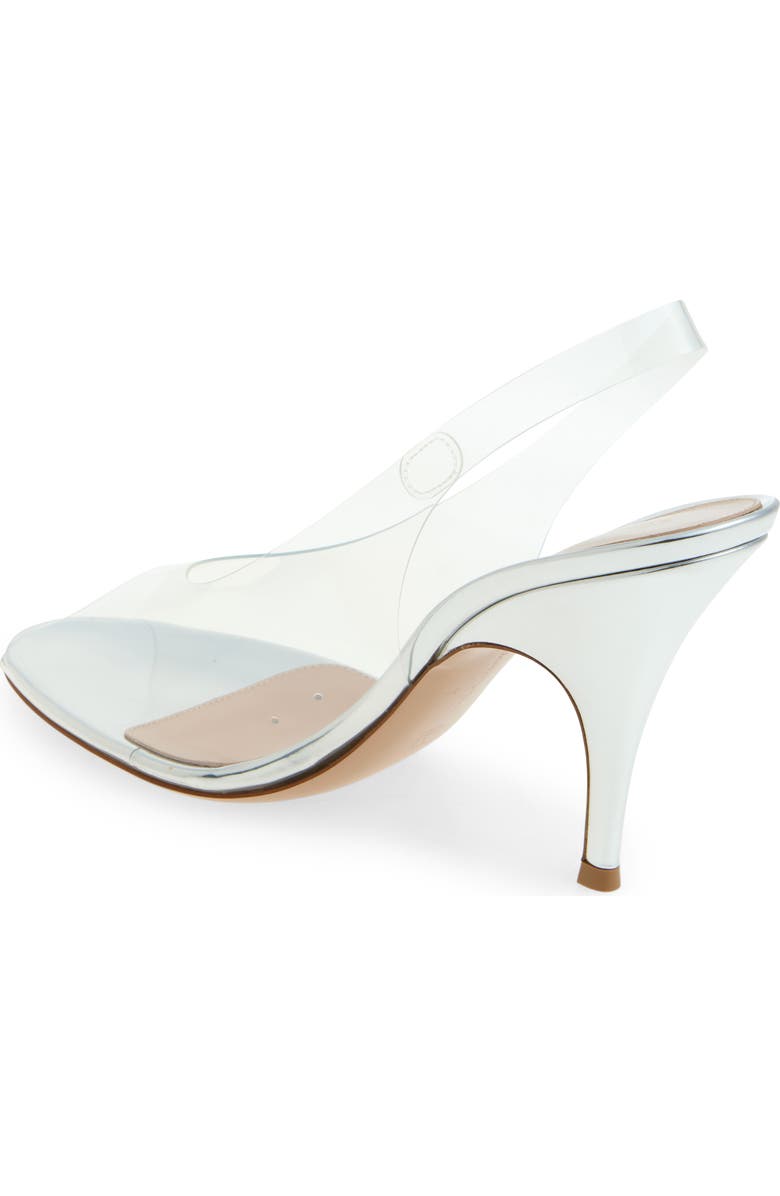 Gianvito Rossi Clear Slingback Sandal, Alternate, color, Silver