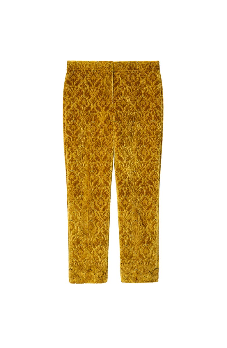 Burberry Baroque Velvet Tailored Trousers, Alternate, color, Pear Yellow