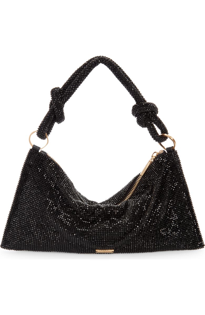 Cult Gaia Hera Nano Rhinestone Shoulder Bag, Main, color, Black