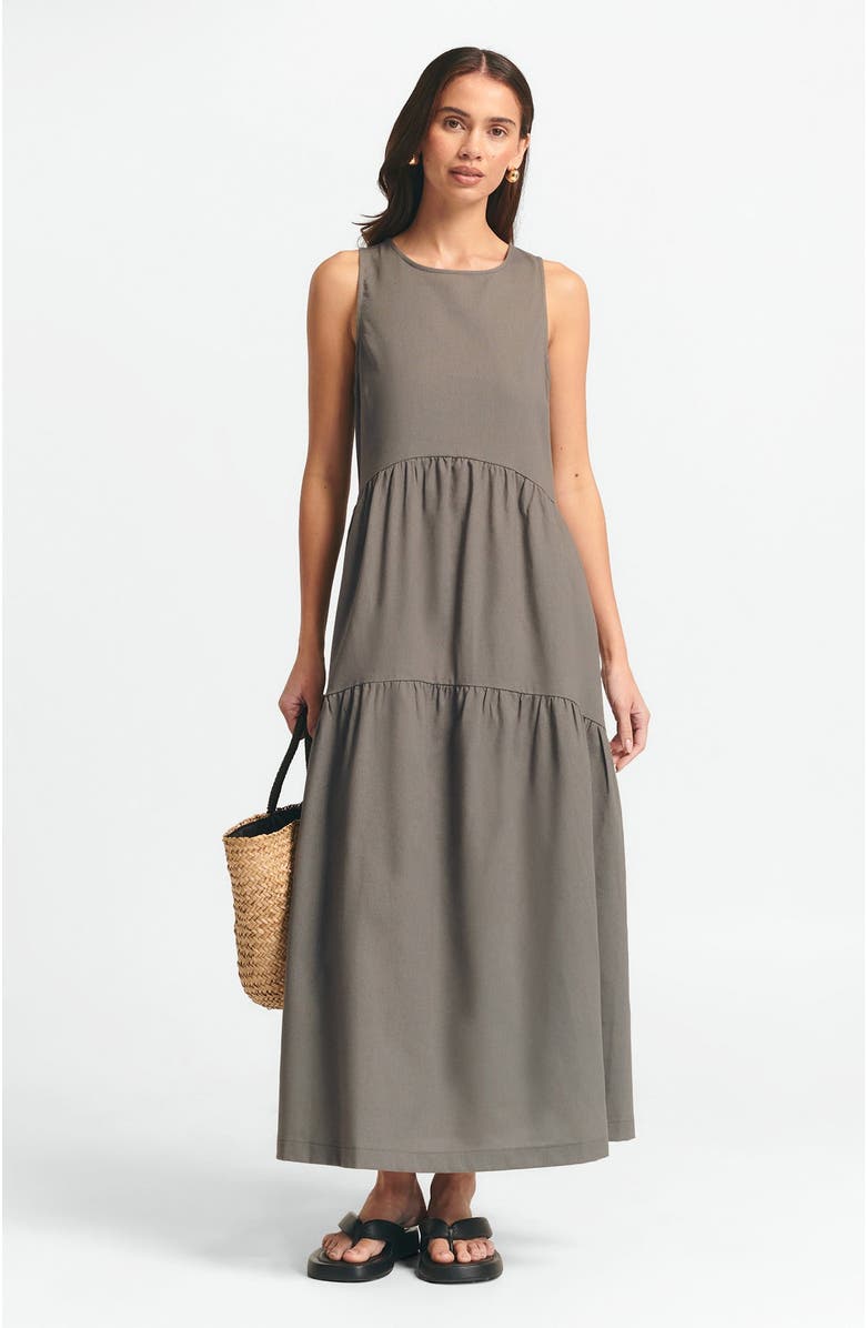 ST MRLO Remi Tiered Dress, Alternate, color, Eucalyptus