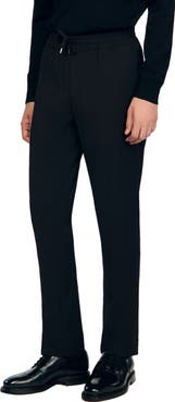 SANDRO Elasticated straight-leg trousers